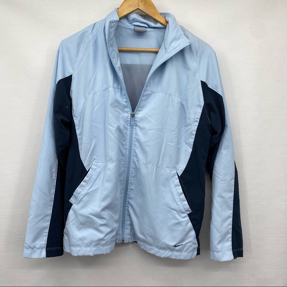 Nike Other - Nike Blue Collared Zip-up Windbreaker Jacket Size Medium